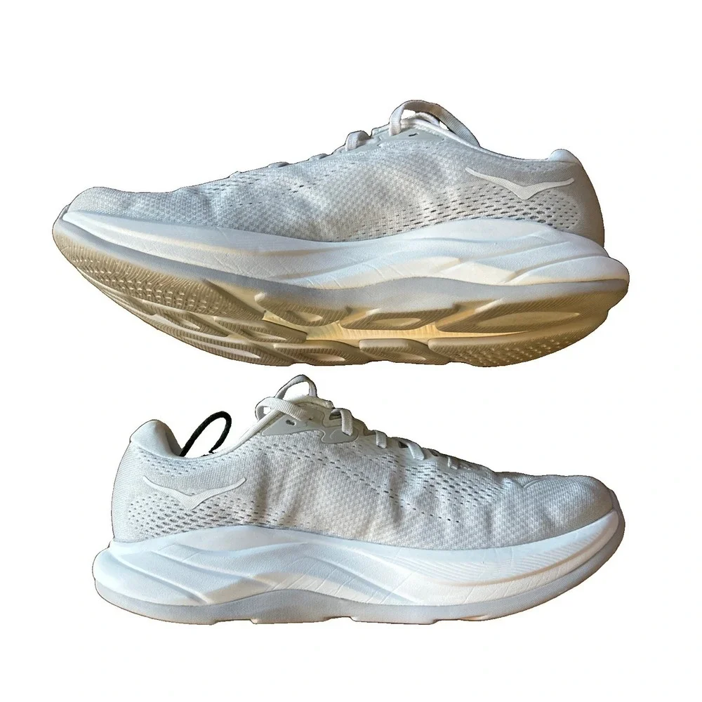 Men's Hoka One One Rincon 4 Light Grey Walking Running Shoes Size 10 Wide 2E